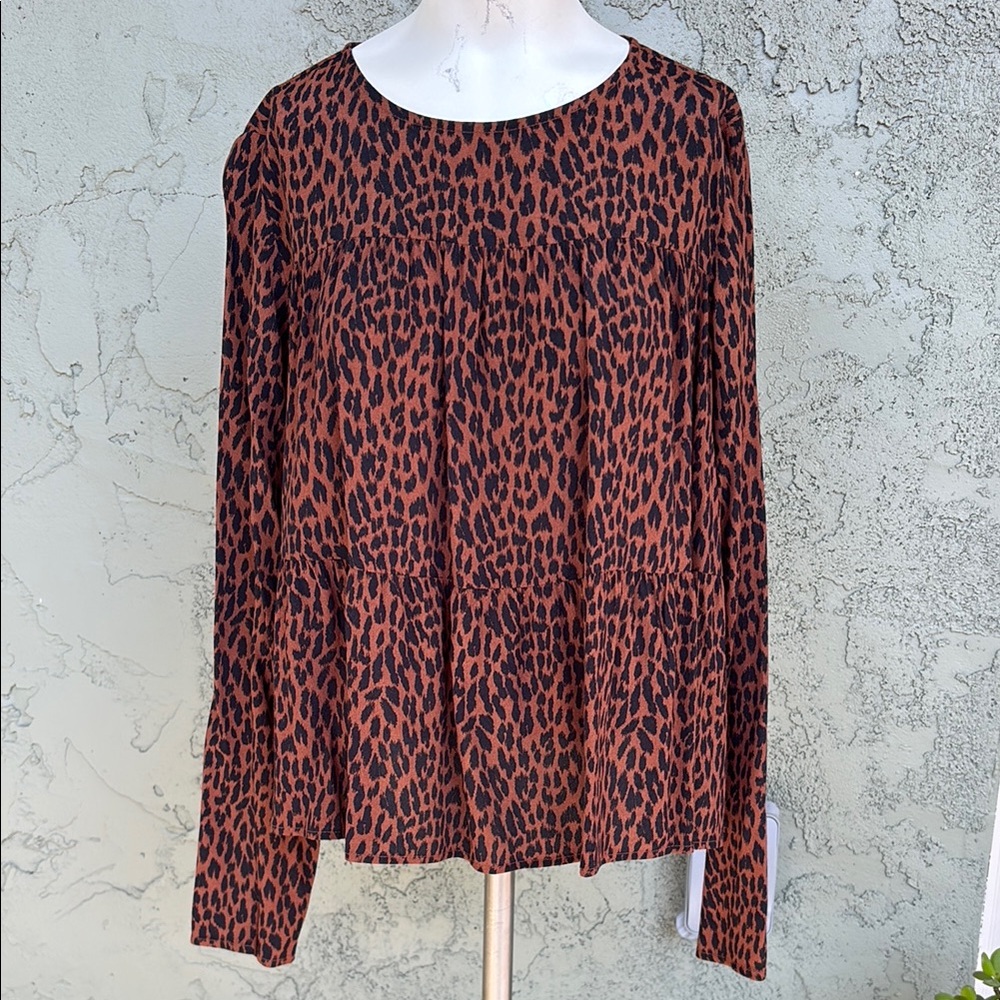 GAP Brown Long Sleeve Boxy Blouse